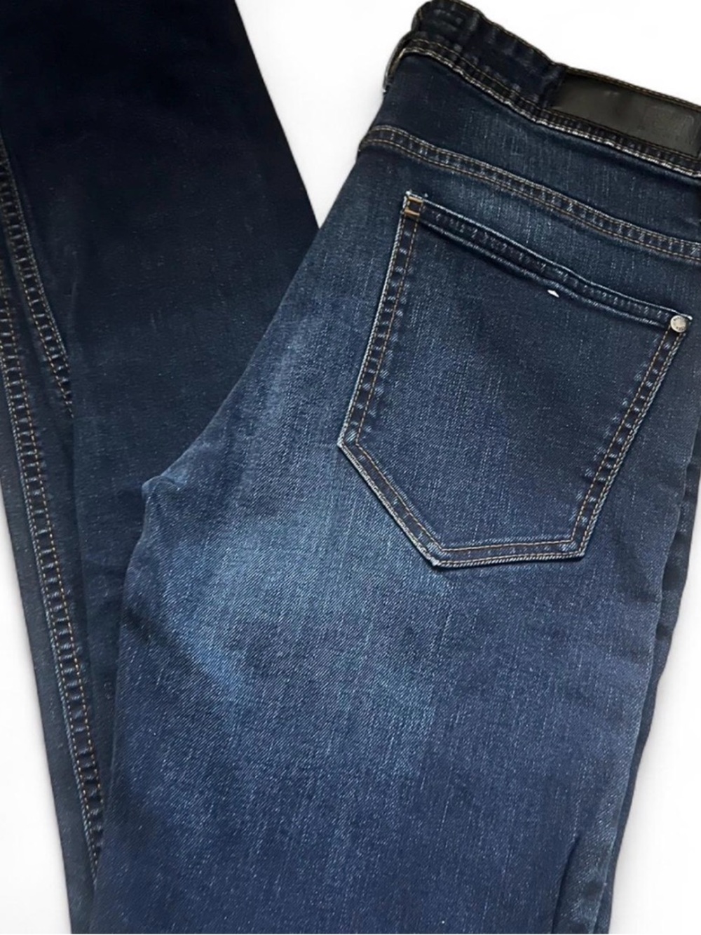 Men's Skinny Jeans in Dark Blue Denim
